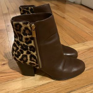 Michael Kors size 10 leather leopard booties